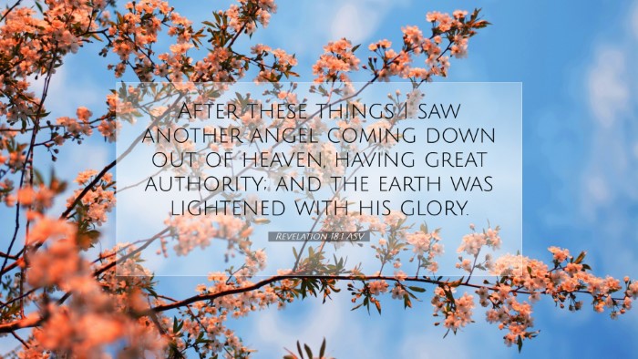 Picture 07 - Revelation 18:1 ASV Desktop Wallpaper - After these things I saw another angel coming - Desktop Bible Verse Wallpaper
