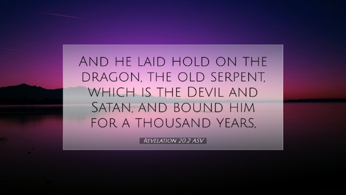 Picture 07 - Revelation 20:2 ASV Desktop Wallpaper - And he laid hold on the dragon, the old serpent, - Desktop Bible Verse Wallpaper