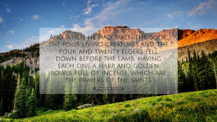 Picture 07 - Revelation 5:8 ASV Desktop Wallpaper - And when he had taken the book, the four living - Desktop Bible Verse Wallpaper