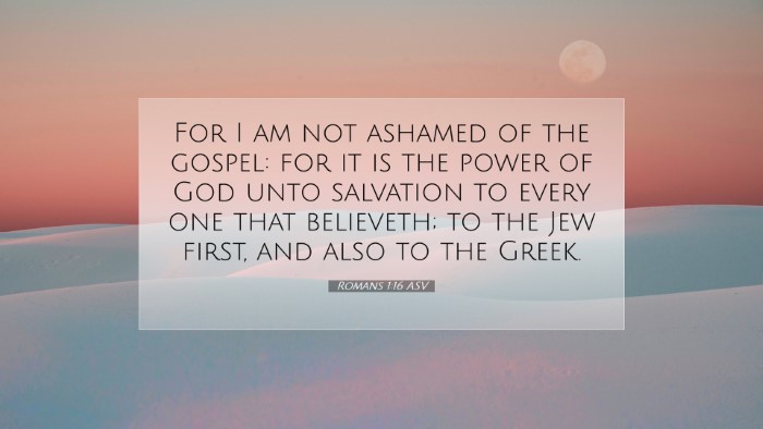 Picture 07 - Romans 1:16 ASV Desktop Wallpaper - For I am not ashamed of the gospel: for it is the - Desktop Bible Verse Wallpaper