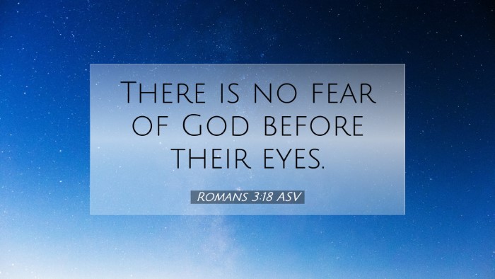 Picture 07 - Romans 3:18 ASV Desktop Wallpaper - There is no fear of God before their - Desktop Bible Verse Wallpaper