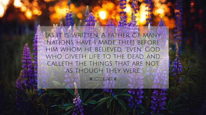 Picture 07 - Romans 4:17 ASV Desktop Wallpaper - (as it is written, A father of many nations have - Desktop Bible Verse Wallpaper