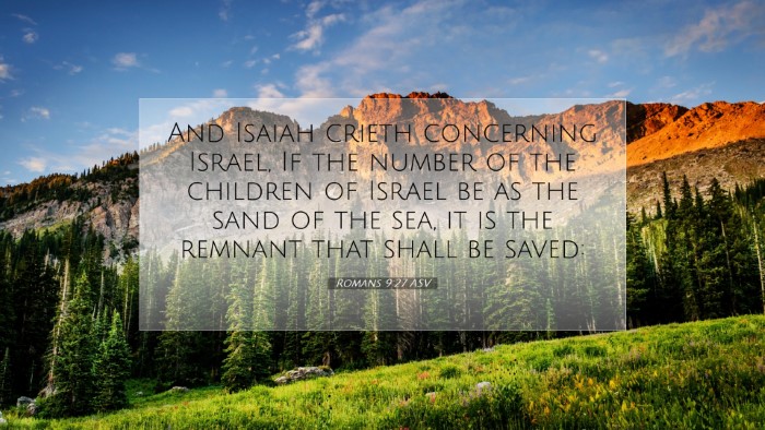 Picture 07 - Romans 9:27 ASV Desktop Wallpaper - And Isaiah crieth concerning Israel, If the - Desktop Bible Verse Wallpaper