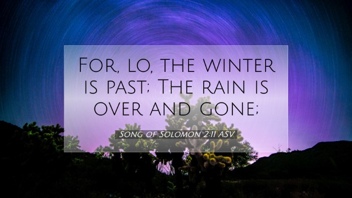 Picture 07 - Song of Solomon 2:11 ASV Desktop Wallpaper - For, lo, the winter is past; The rain is over and - Desktop Bible Verse Wallpaper