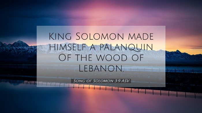 Picture 07 - Song of Solomon 3:9 ASV Desktop Wallpaper - King Solomon made himself a palanquin Of the wood - Desktop Bible Verse Wallpaper