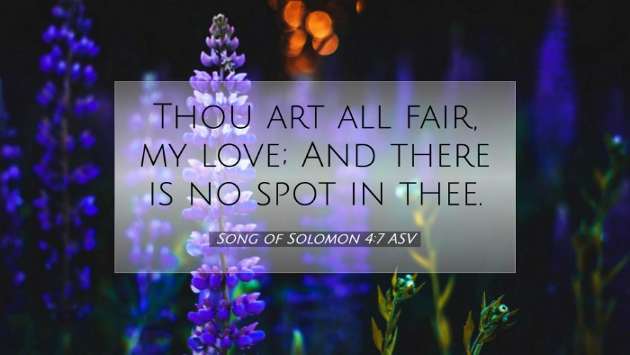 Picture 07 - Song of Solomon 4:7 ASV Desktop Wallpaper - Thou art all fair, my love; And there is no spot - Desktop Bible Verse Wallpaper