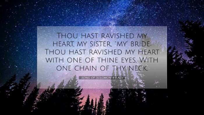 Picture 07 - Song of Solomon 4:9 ASV Desktop Wallpaper - Thou hast ravished my heart, my sister, `my' - Desktop Bible Verse Wallpaper