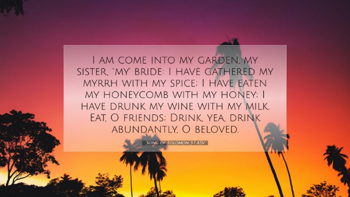 Picture 07 - Song of Solomon 5:1 ASV Desktop Wallpaper - I am come into my garden, my sister, `my' bride: - Desktop Bible Verse Wallpaper