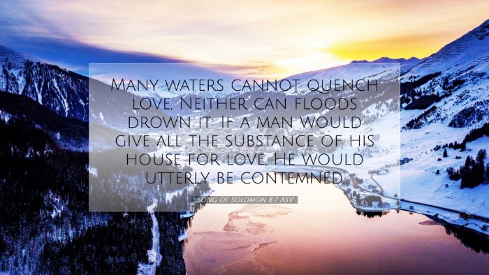 Picture 07 - Song of Solomon 8:7 ASV Desktop Wallpaper - Many waters cannot quench love, Neither can - Desktop Bible Verse Wallpaper