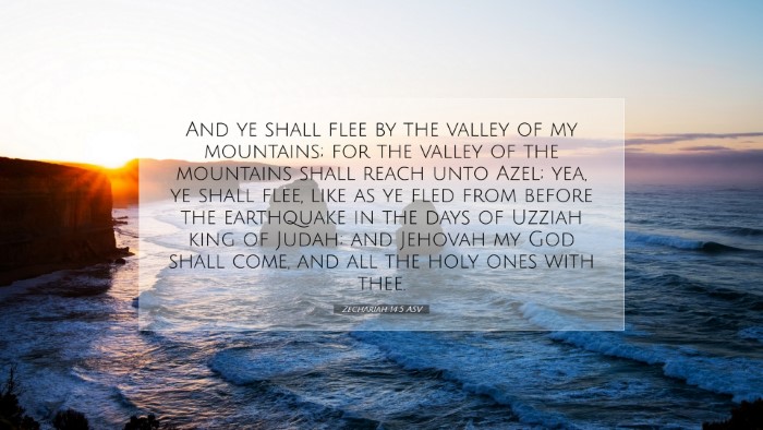 Picture 07 - Zechariah 14:5 ASV Desktop Wallpaper - And ye shall flee by the valley of my mountains; - Desktop Bible Verse Wallpaper
