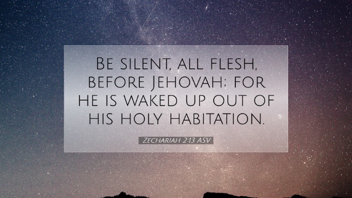 Picture 07 - Zechariah 2:13 ASV Desktop Wallpaper - Be silent, all flesh, before Jehovah; for he is - Desktop Bible Verse Wallpaper
