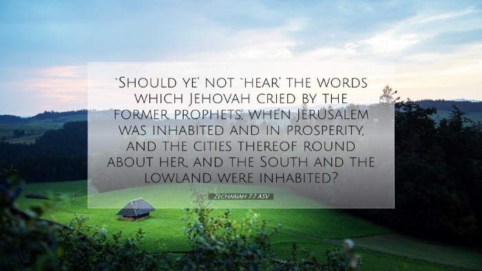 Picture 07 - Zechariah 7:7 ASV Desktop Wallpaper - `Should ye' not `hear' the words which Jehovah - Desktop Bible Verse Wallpaper