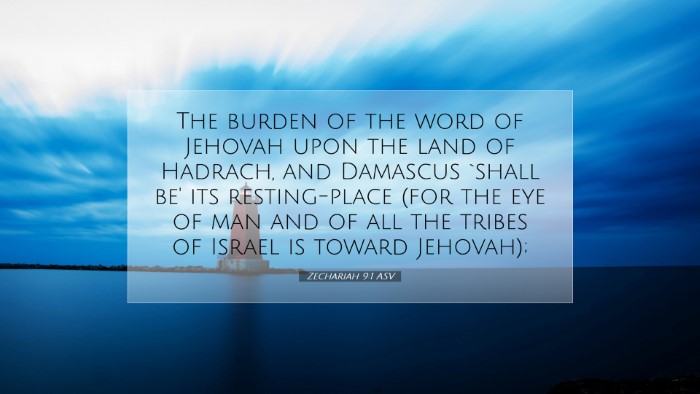 Picture 07 - Zechariah 9:1 ASV Desktop Wallpaper - The burden of the word of Jehovah upon the land - Desktop Bible Verse Wallpaper