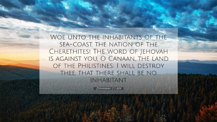Picture 07 - Zephaniah 2:5 ASV Desktop Wallpaper - Woe unto the inhabitants of the sea-coast, the - Desktop Bible Verse Wallpaper