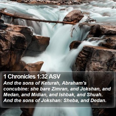 1 Chronicles 1:32 ASV Bible Verse Image