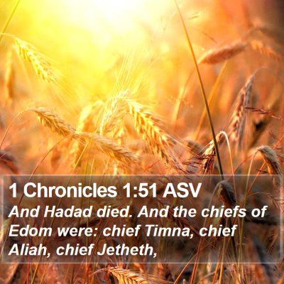 1 Chronicles 1:51 ASV Bible Verse Image