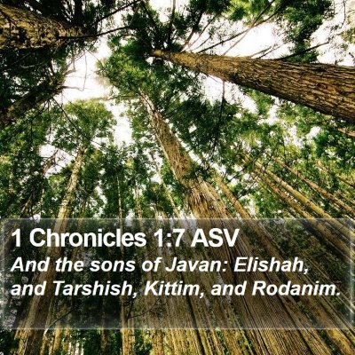 1 Chronicles 1:7 ASV Bible Verse Image