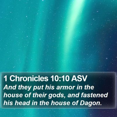 1 Chronicles 10:10 ASV Bible Verse Image