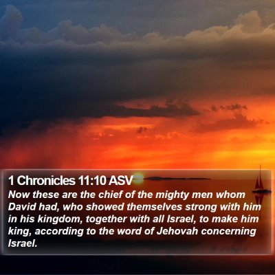 1 Chronicles 11:10 ASV Bible Verse Image
