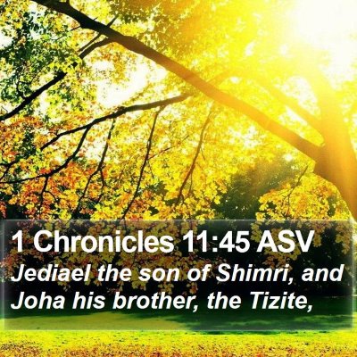 1 Chronicles 11:45 ASV Bible Verse Image