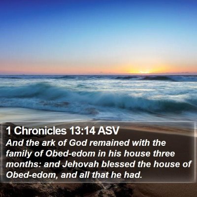 1 Chronicles 13:14 ASV Bible Verse Image