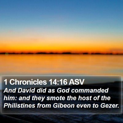 1 Chronicles 14:16 ASV Bible Verse Image
