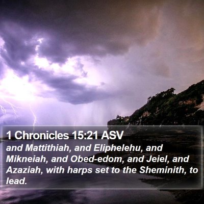 1 Chronicles 15:21 ASV Bible Verse Image