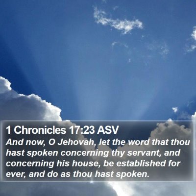 1 Chronicles 17:23 ASV Bible Verse Image