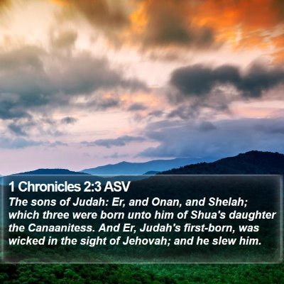 1 Chronicles 2:3 ASV Bible Verse Image