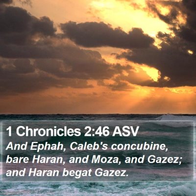 1 Chronicles 2:46 ASV Bible Verse Image