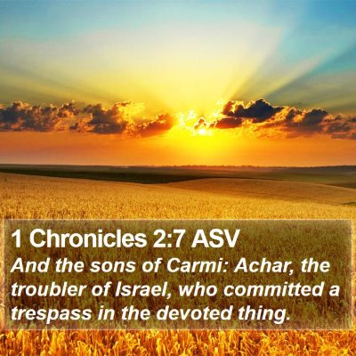 1 Chronicles 2:7 ASV Bible Verse Image