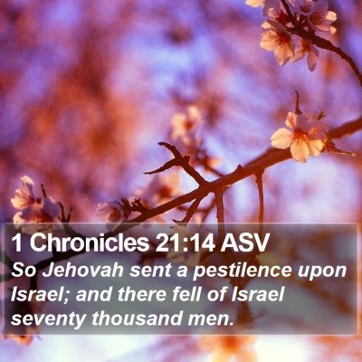 1 Chronicles 21:14 ASV Bible Verse Image