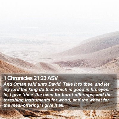 1 Chronicles 21:23 ASV Bible Verse Image