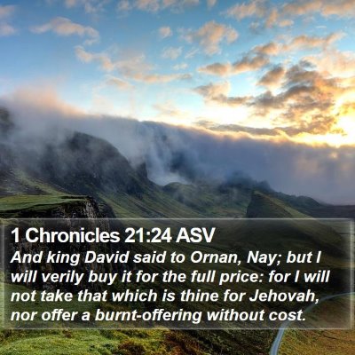 1 Chronicles 21:24 ASV Bible Verse Image