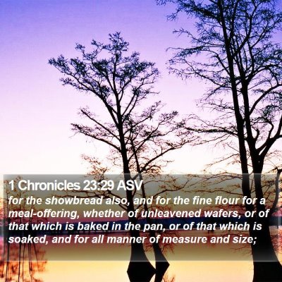 1 Chronicles 23:29 ASV Bible Verse Image