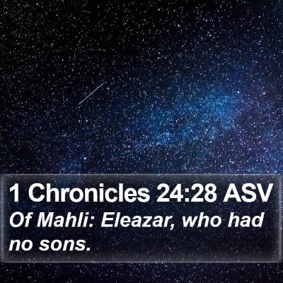 1 Chronicles 24:28 ASV Bible Verse Image