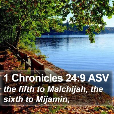 1 Chronicles 24:9 ASV Bible Verse Image