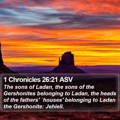 1 Chronicles 26:21 ASV Bible Verse Image