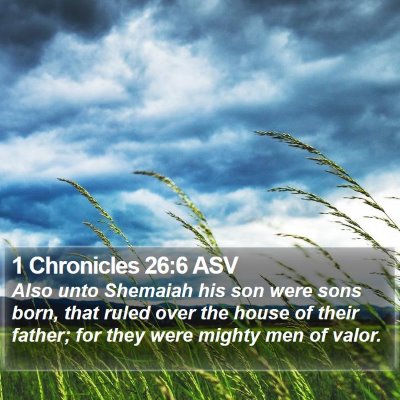1 Chronicles 26:6 ASV Bible Verse Image