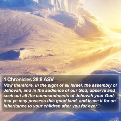 1 Chronicles 28:8 ASV Bible Verse Image