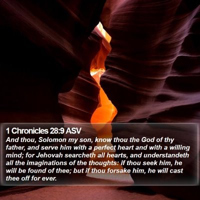 1 Chronicles 28:9 ASV Bible Verse Image