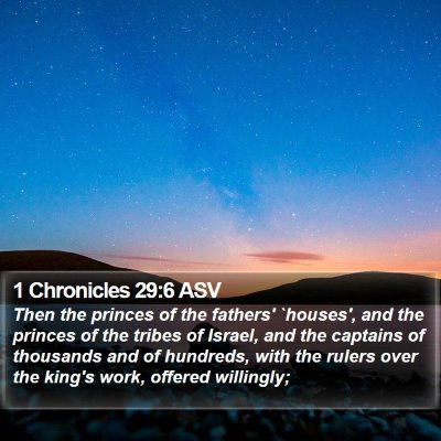 1 Chronicles 29:6 ASV Bible Verse Image