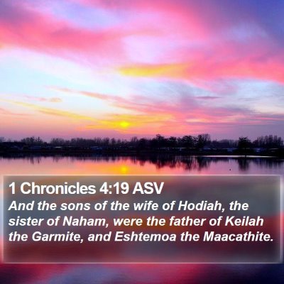 1 Chronicles 4:19 ASV Bible Verse Image