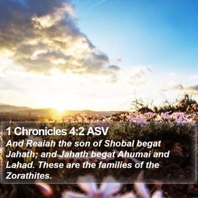 1 Chronicles 4:2 ASV Bible Verse Image