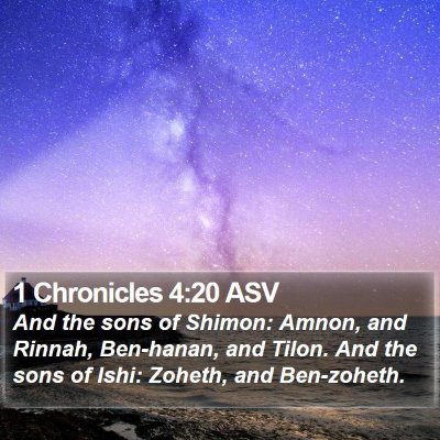 1 Chronicles 4:20 ASV Bible Verse Image