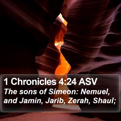 1 Chronicles 4:24 ASV Bible Verse Image