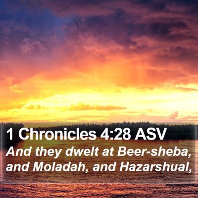 1 Chronicles 4:28 ASV Bible Verse Image