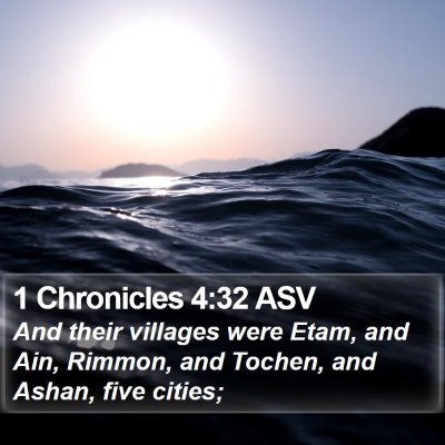 1 Chronicles 4:32 ASV Bible Verse Image