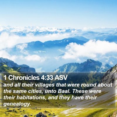 1 Chronicles 4:33 ASV Bible Verse Image
