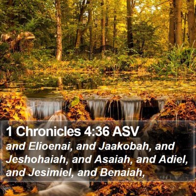 1 Chronicles 4:36 ASV Bible Verse Image